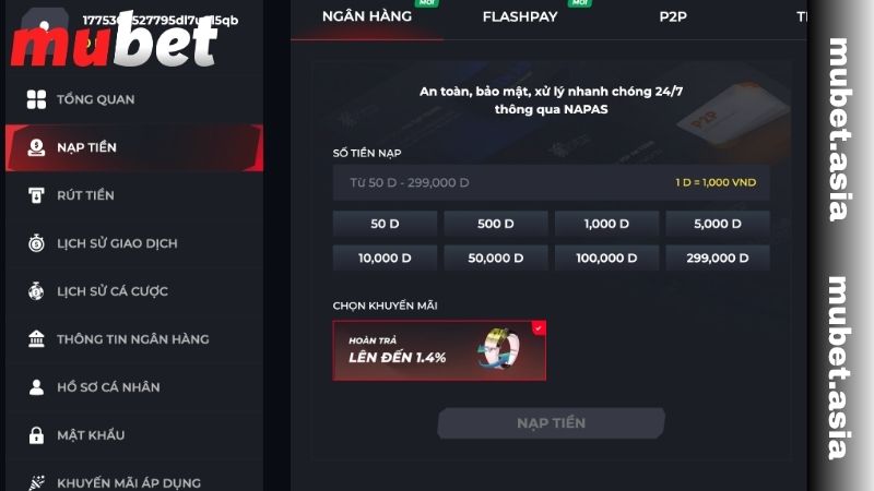 Lý do nên nạp tiền tại nhà cái MUBET