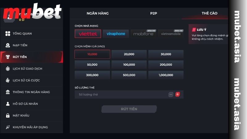  Quy trình rút tiền MUBET nhanh chóng