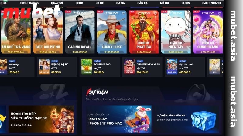 Sảnh cược đa dạng, hấp dẫn tại nhà cái MUBET