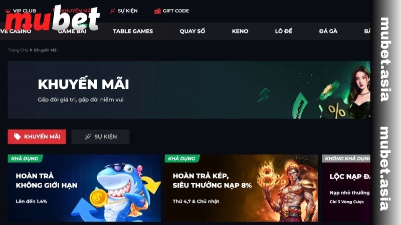 Tìm hiểu về khuyến mãi tại MUBET